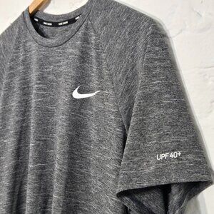 Nike Swim UPF 40+ Shirt, Men's Large, Gray Heather, Swim/Athletic